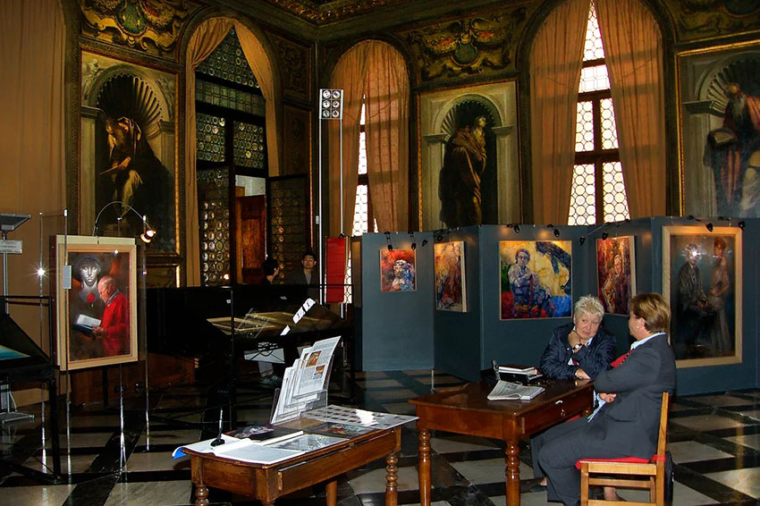 Interno Salone Monumentale Biblioteca Nazionale Marciana Mimmo Alfarone Ritratti