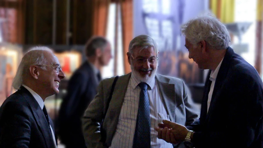 Maurizio Messina Angelo Tabaro e Mimmo Alfarone durante l'inaugurazione della mostra Biblioteca Nazionale Marciana Venezia