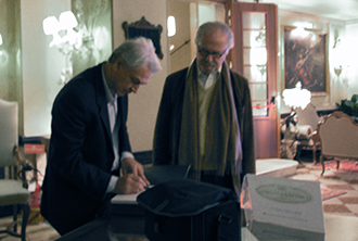 Mimmo Alfarone con Fernando Botero