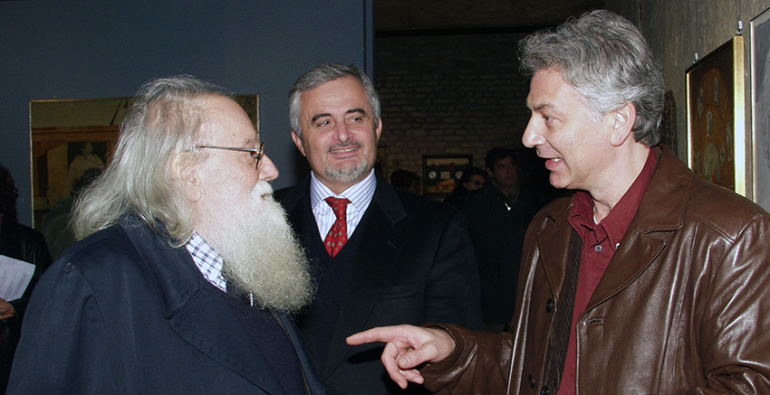 Mimmo-Alfarone-con-Pierre-Restany-Castello-di-San-Pietro-Museo-MIM