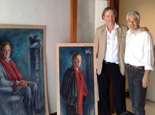 Mimmo-Alfarone-con-Robert-Storr-e-i-suoi-ritratti